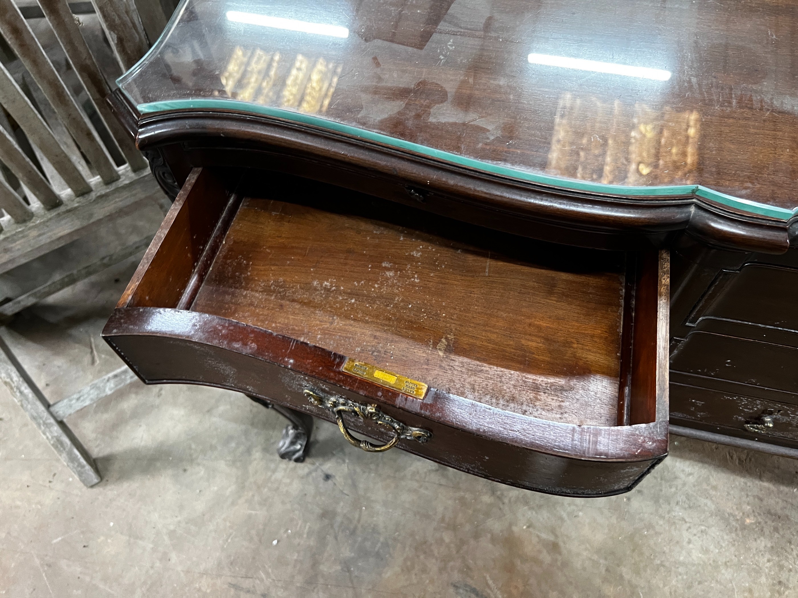 A Chippendale revival mahogany seven drawer dressing table, width 120cm, depth 59cm, height 79cm *Please note the sale commences at 9am.